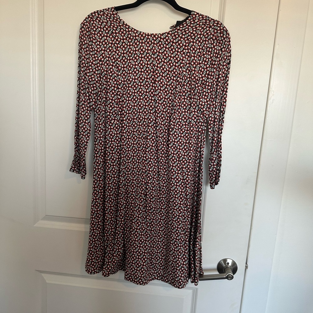 H&M Red Floral Long Sleeve Dress